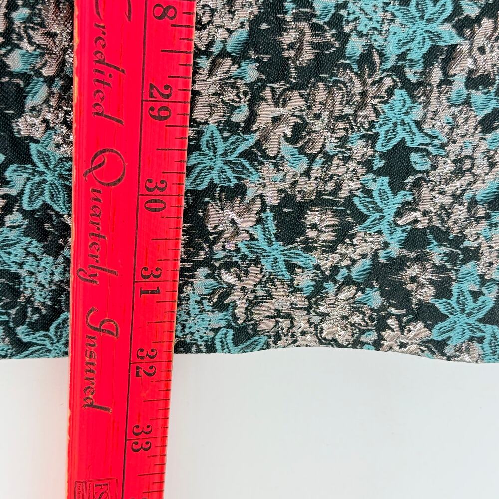 Club Monaco Metallic Brocade Mini Dress Size 00 Teal Silver Party Glam - Picture 6 of 14